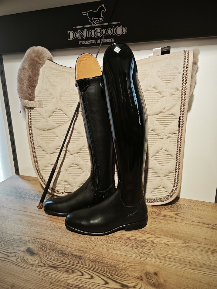 Schwarzer DeNiro Dressurstiefel mit Lackschaft