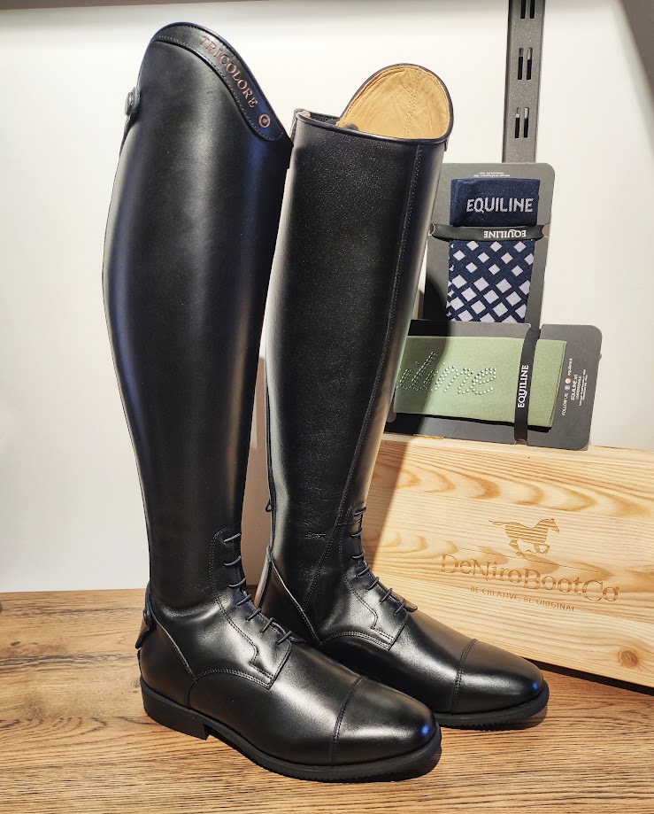 Schwarze DeNiro Tricolore Reitstiefel